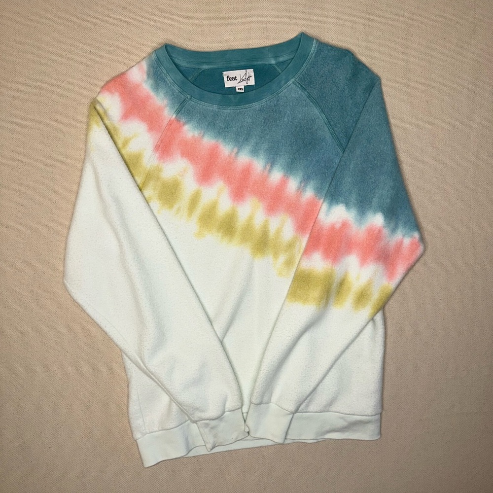 Feat X Kristin Cavallari Blanket Retro Tie Dye Crew Neck Sweatshirt Size Medium